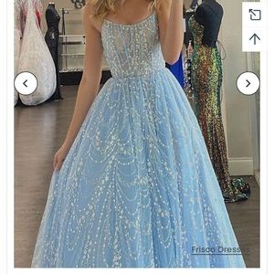 Stunning light blue prom dress